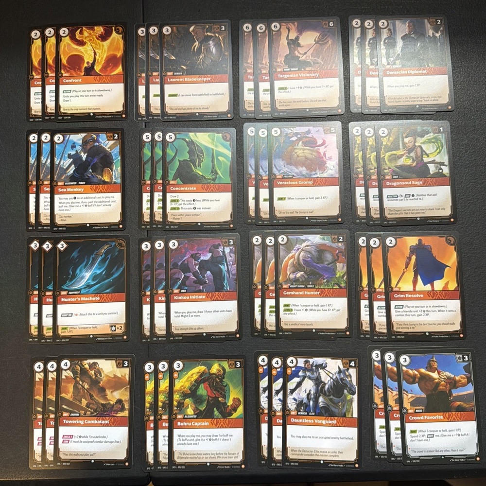 Riftbound Orange Playset Lot 48 Cards Total Body Rune UNL & SFD